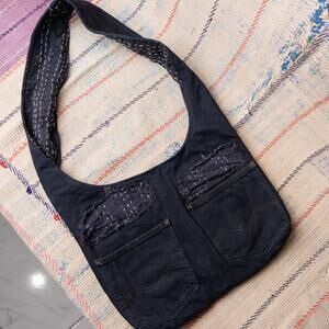 Upcycled denim carhartt hobo bag